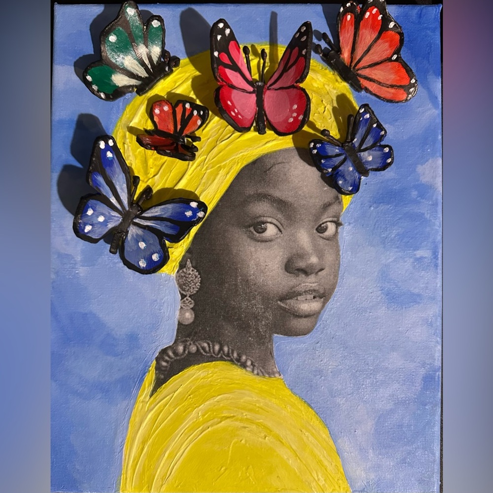 Colorful Butterfly Mixed Media Art